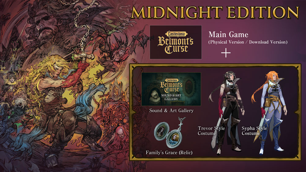 Official Midnight Edition artwork for Castlevania: Belmont's Curse