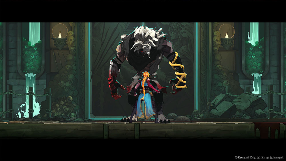 The Fallen using whip and holy cross attacks in Castlevania: Belmont's Curse