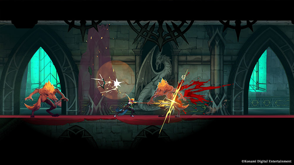 Rose Belmont swapping weapons during exploration in Castlevania: Belmont's Curse